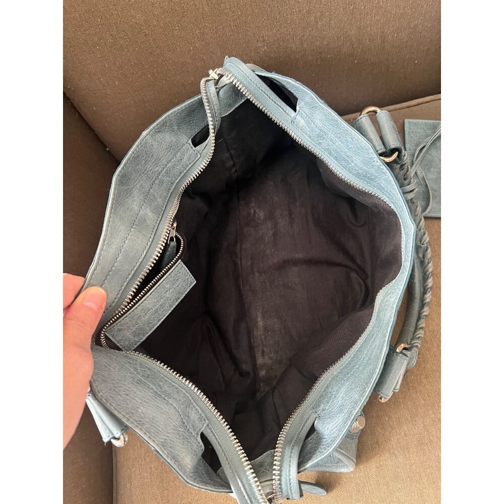 Balenciaga Blue Leather City Bag - Picture 9 of 10